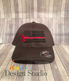 Thin Red Line / Fitted Hat / Fire Fighter Support Flag