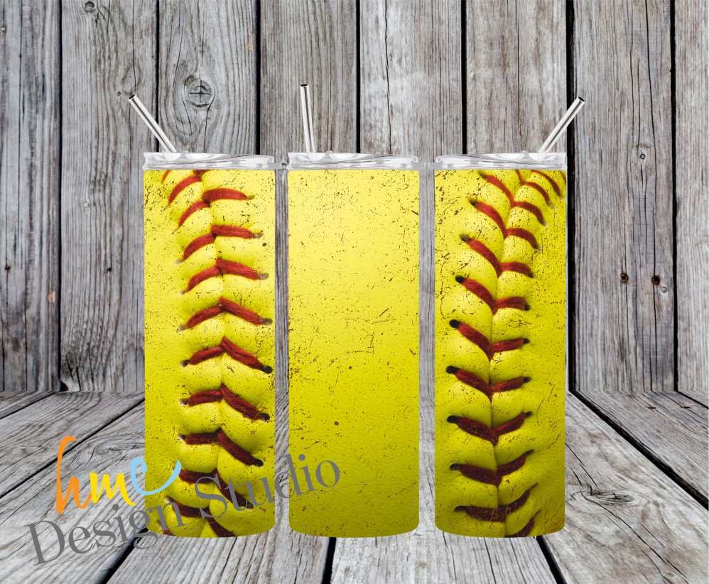 Softball Tumbler, Softballball Mom Tumbler, Distressed Softball Tumbler