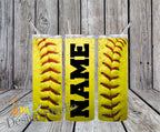 Softball Tumbler, Softballball Mom Tumbler, Distressed Softball Tumbler