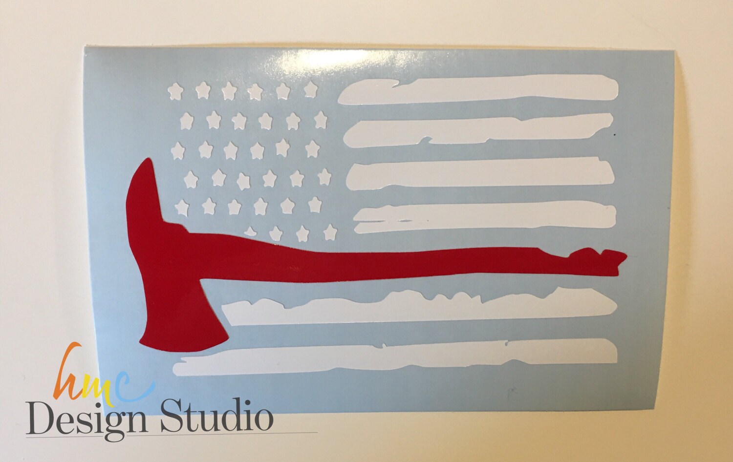 Thin Red Line Decal, American Flag Decal, firefighter decal, Vehicle D ...