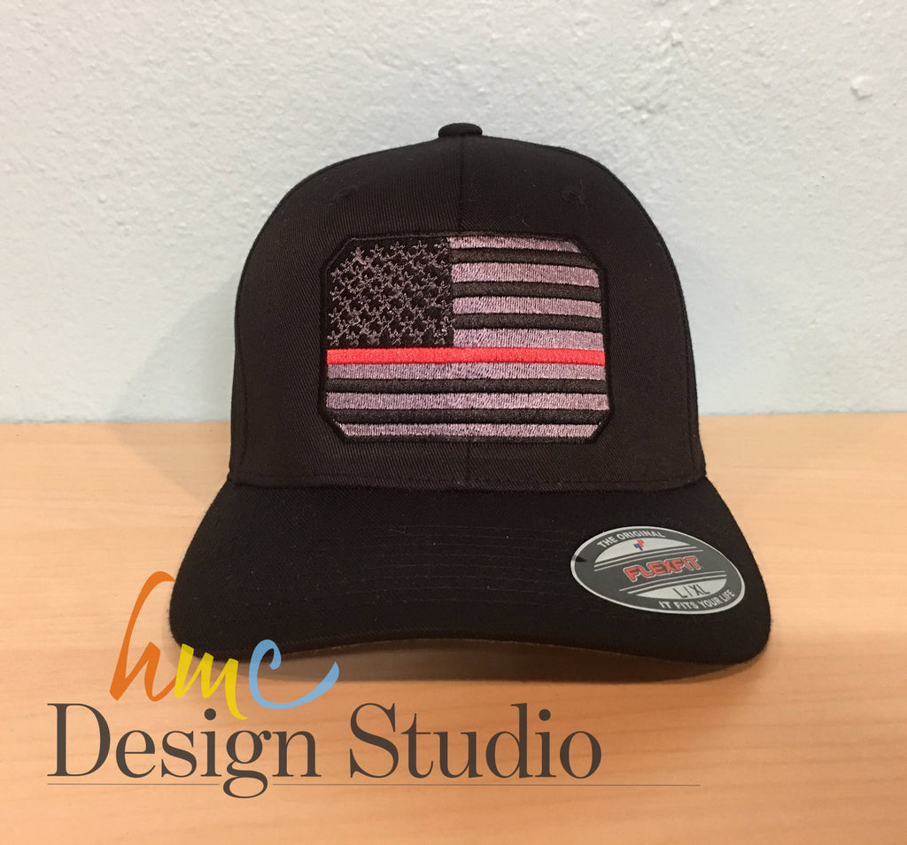 Thin Red / Blue Line Passport Shield American Flag Hat