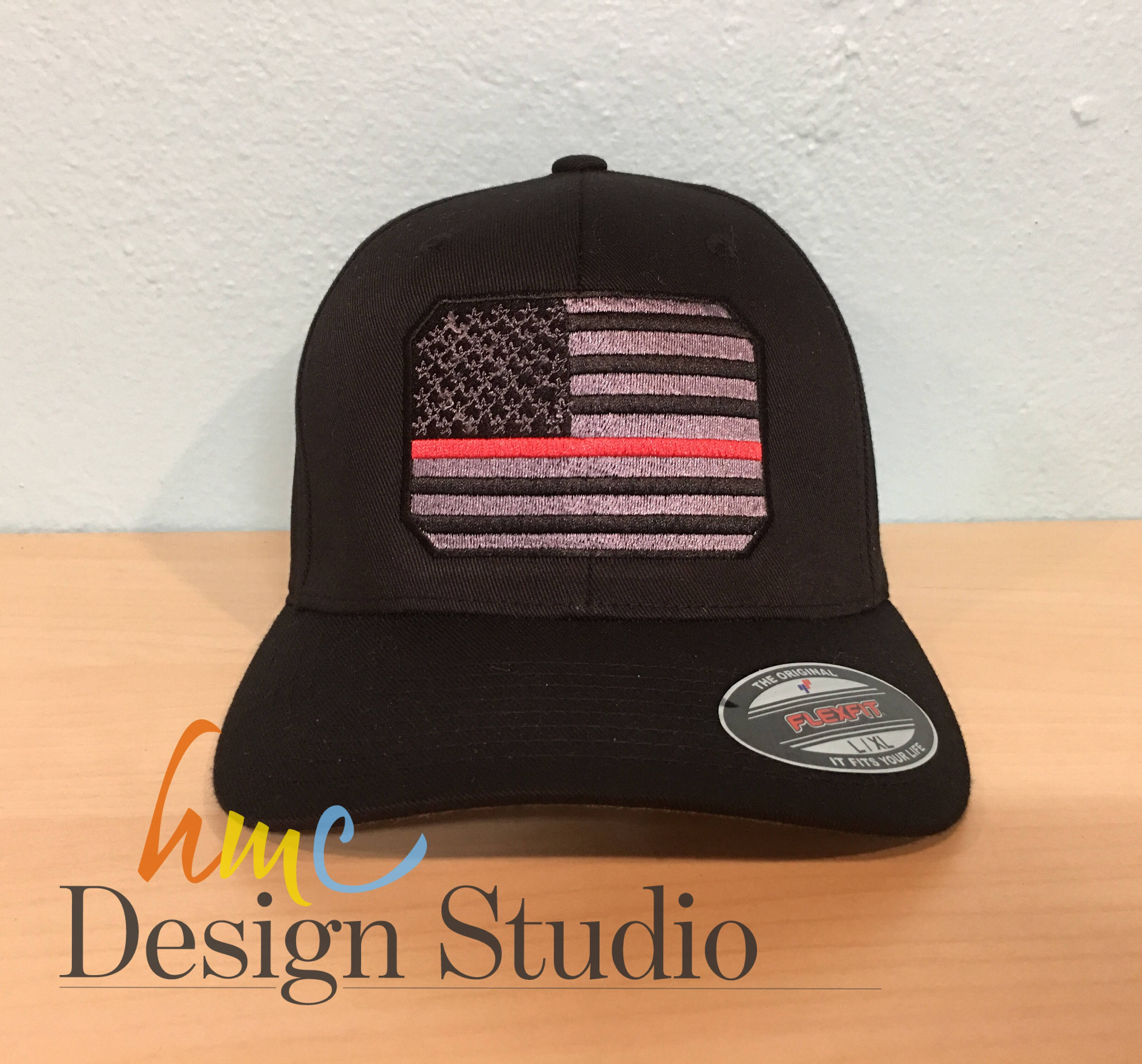 Thin Red / Blue Line Passport Shield American Flag Hat