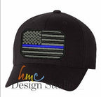 Thin Red / Blue Line Passport Shield American Flag Hat