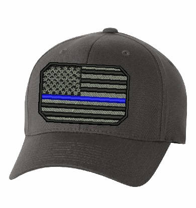 Thin Red / Blue Line Passport Shield American Flag Hat