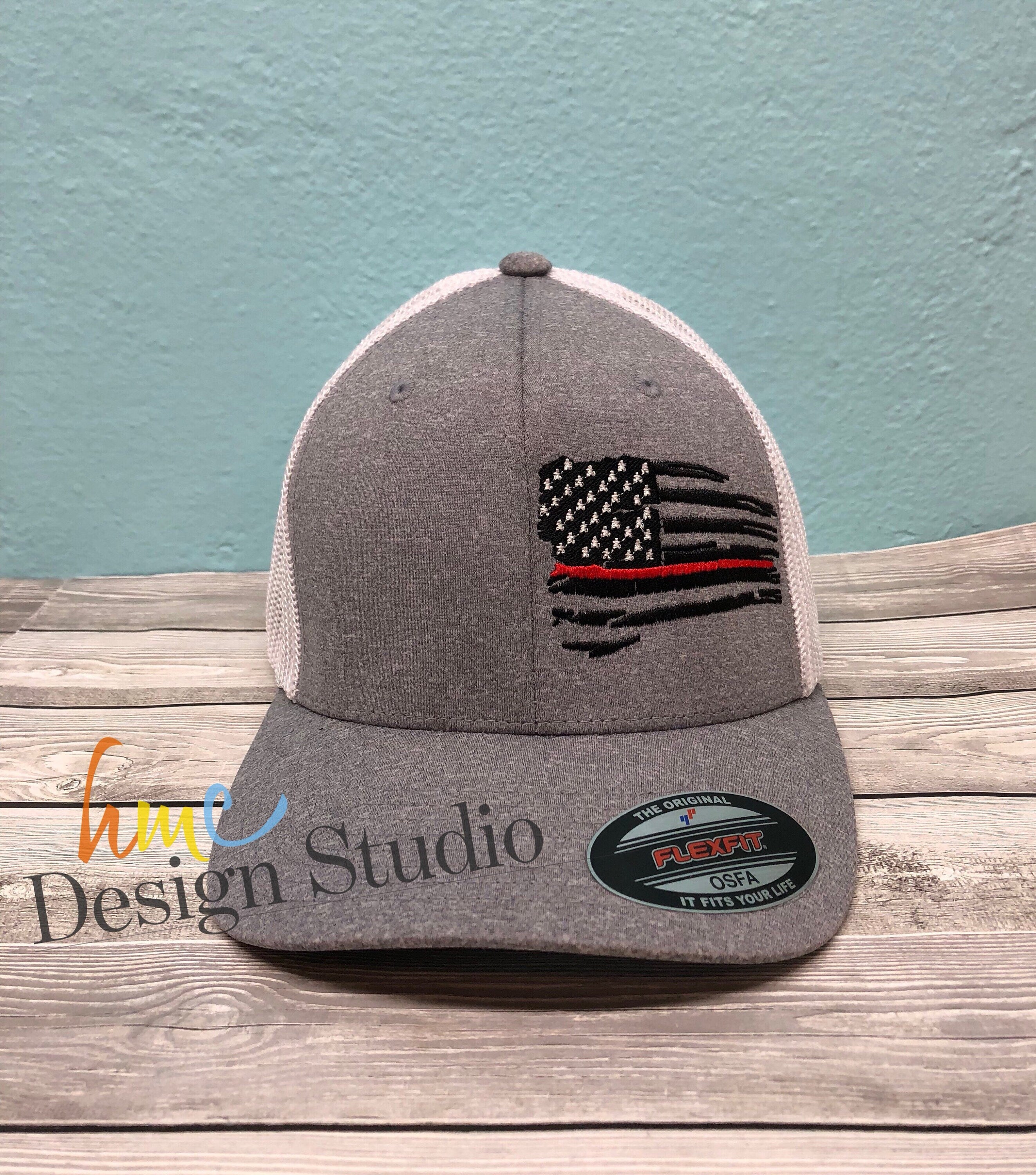 Distressed Red Line Hat