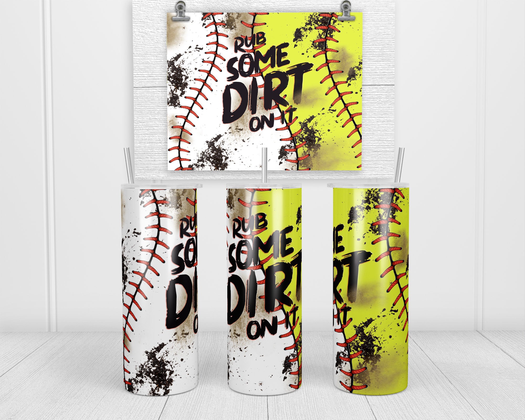 Rub Some Dirt On It Baseball & Softball Tumbler, Baseball Tumbler, Softball Tumbler